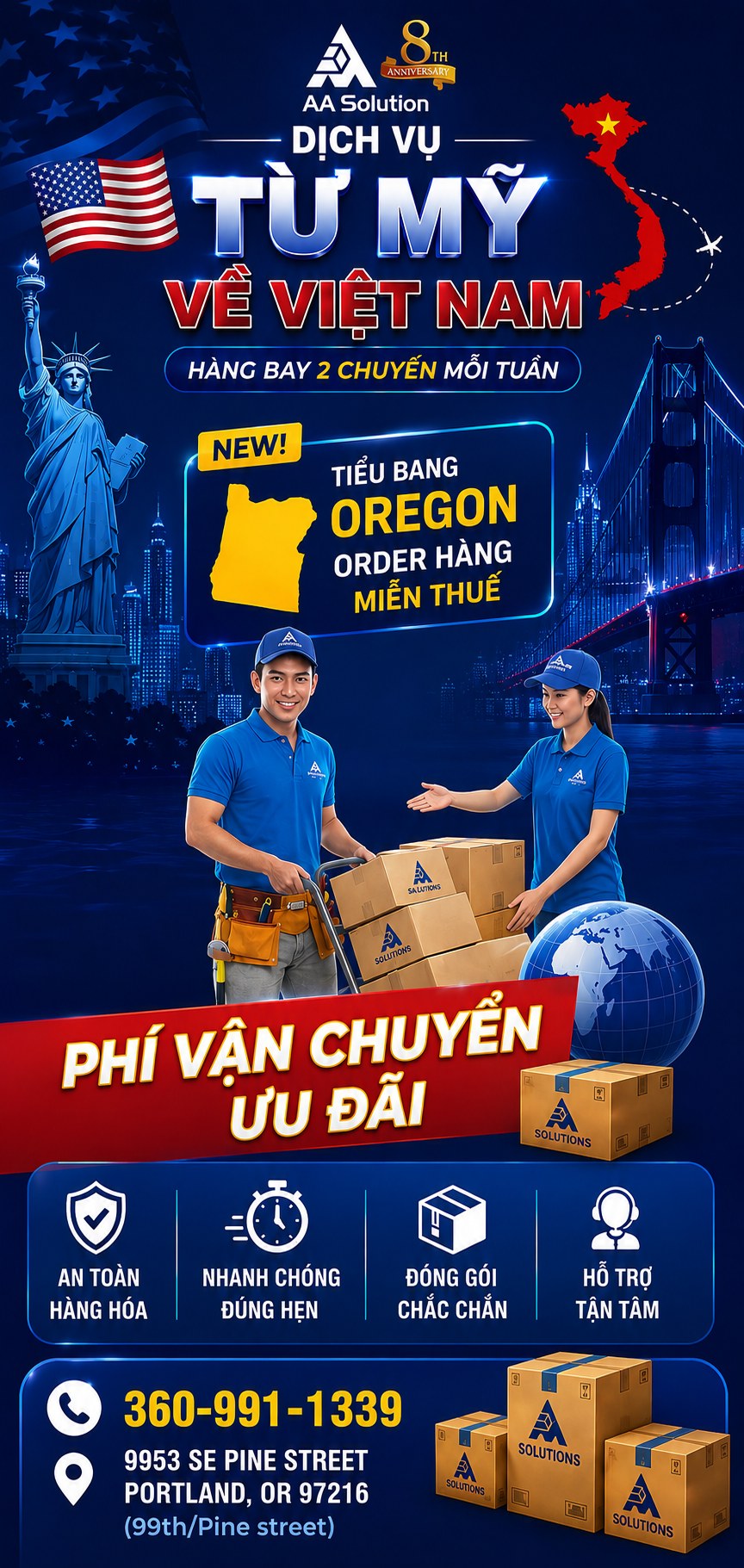 AA Solutions Logistic — Dịch vụ gửi hàng từ Mỹ về Việt Nam
